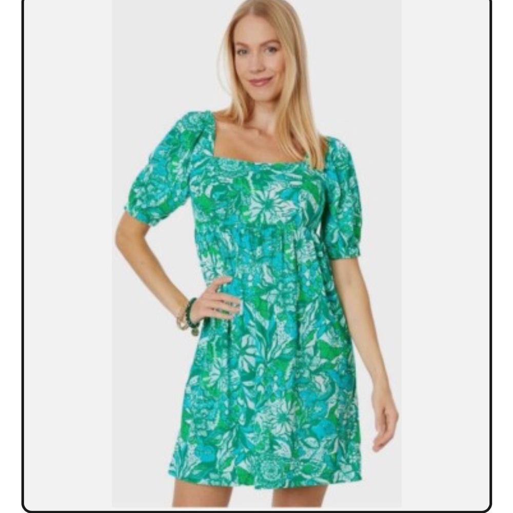 Lilly Pulitzer green Delaney short sleeve Dress size 14
